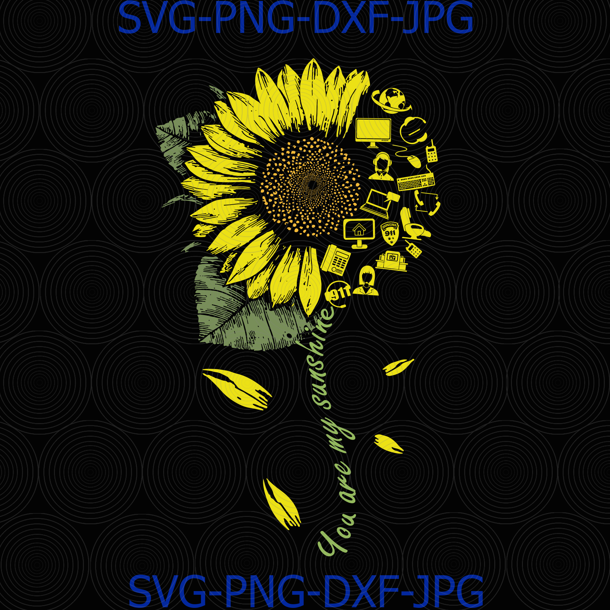 911 Dispatcher Sunflower svg png - Welcome to our shop
