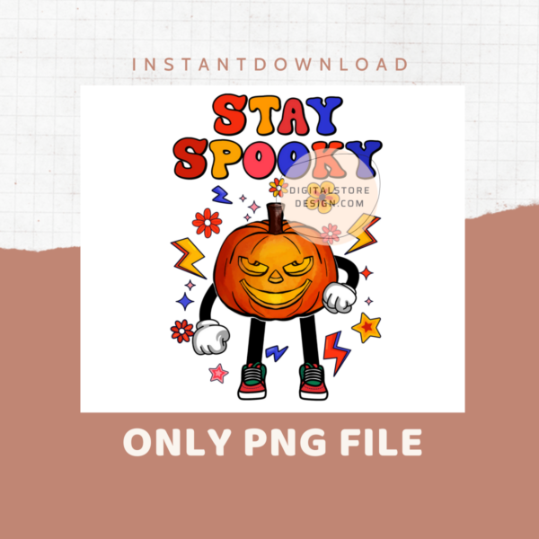 Stay Spooky Retro png, Spooky Halloween Png